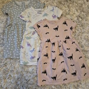 Carter's Kids Casual Dresses - Pink, Gray, White